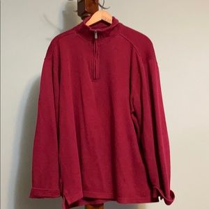 Red half zip sweater